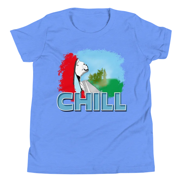 "CHILL" (dog looking out car window) T-Shirt. Youth Short Sleeve T-Shirt - Bella+Canvas product image (1)