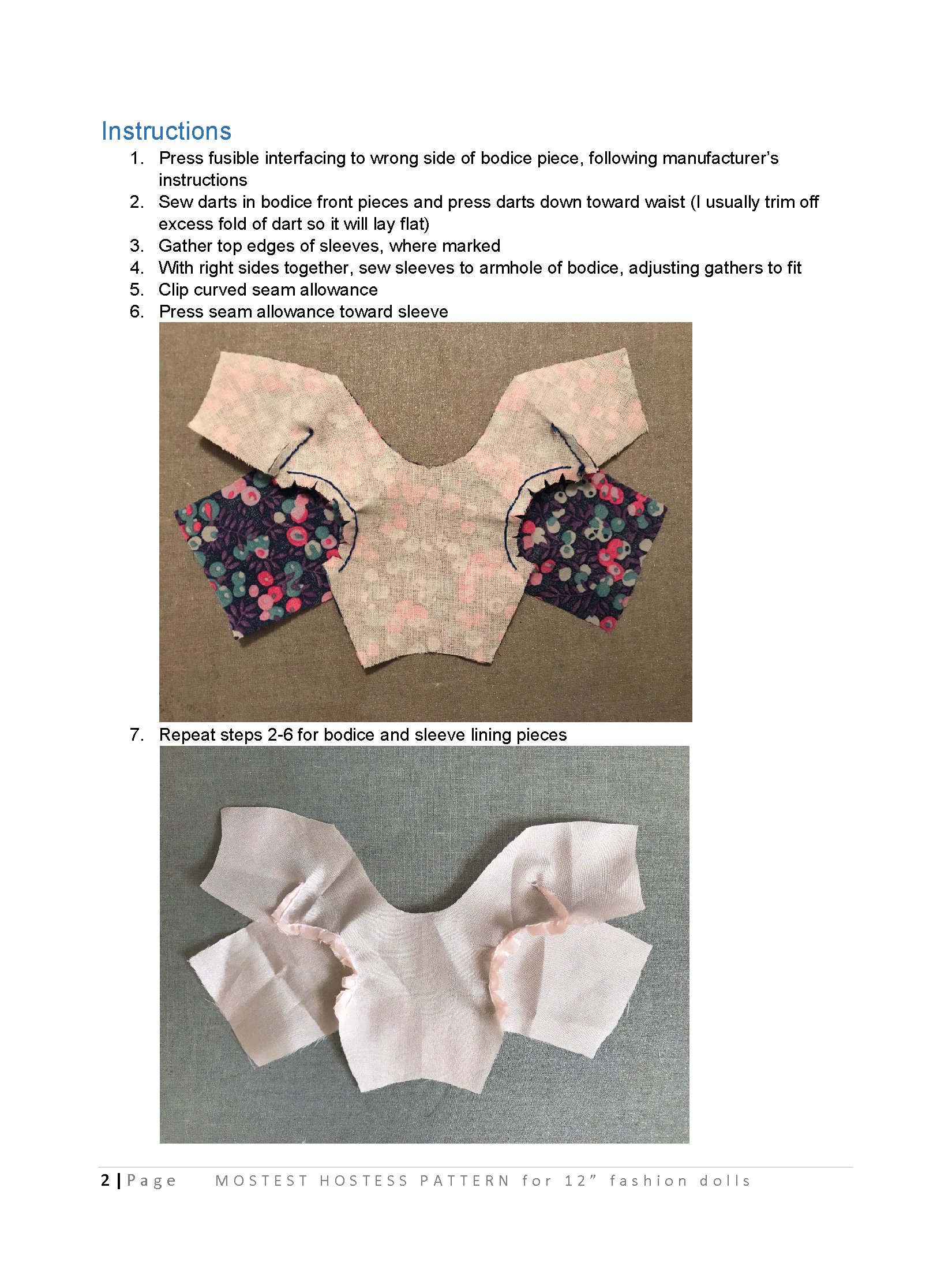 Mostest Hostess sewing pattern for 12" fashion dolls product image (3)