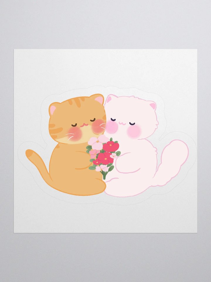 You & me and me & you, Orange & White Cat Duo Sticker product image (2)