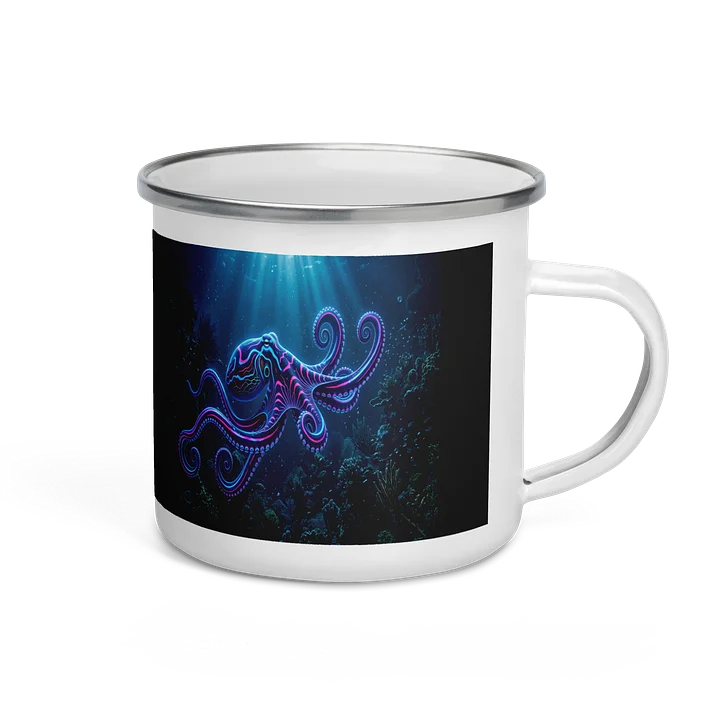 Neon Octopus Adventure Enamel Mug product image (1)
