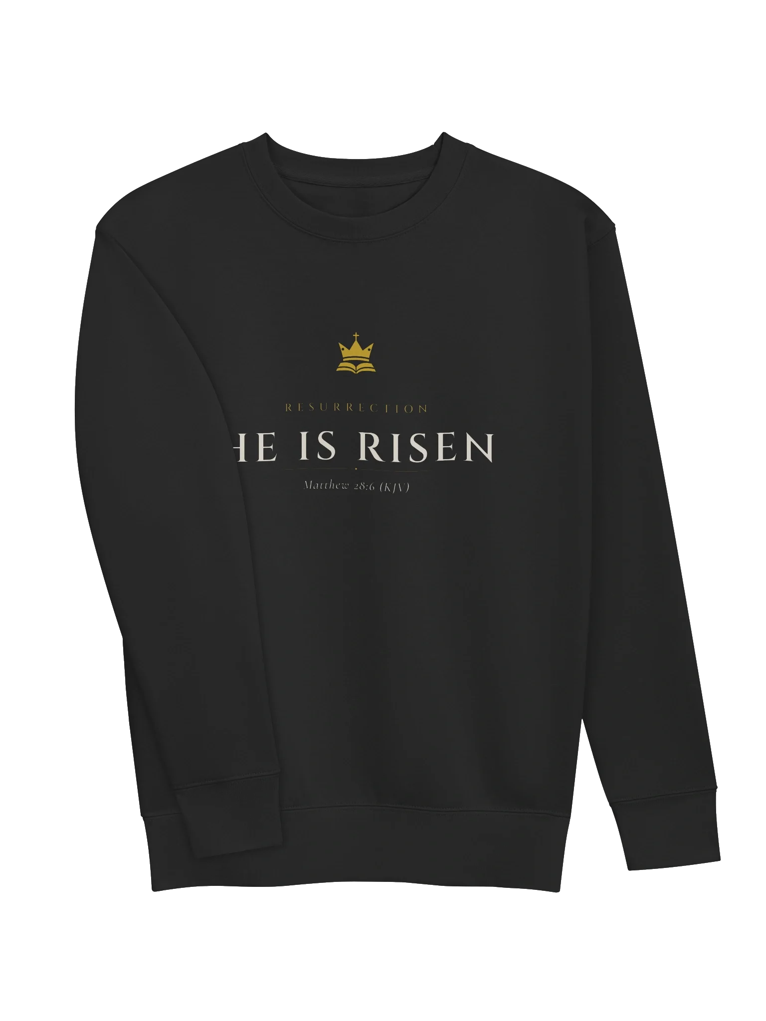 Resurrection Crewneck - Black, view 3 — Christ Is King crewneck