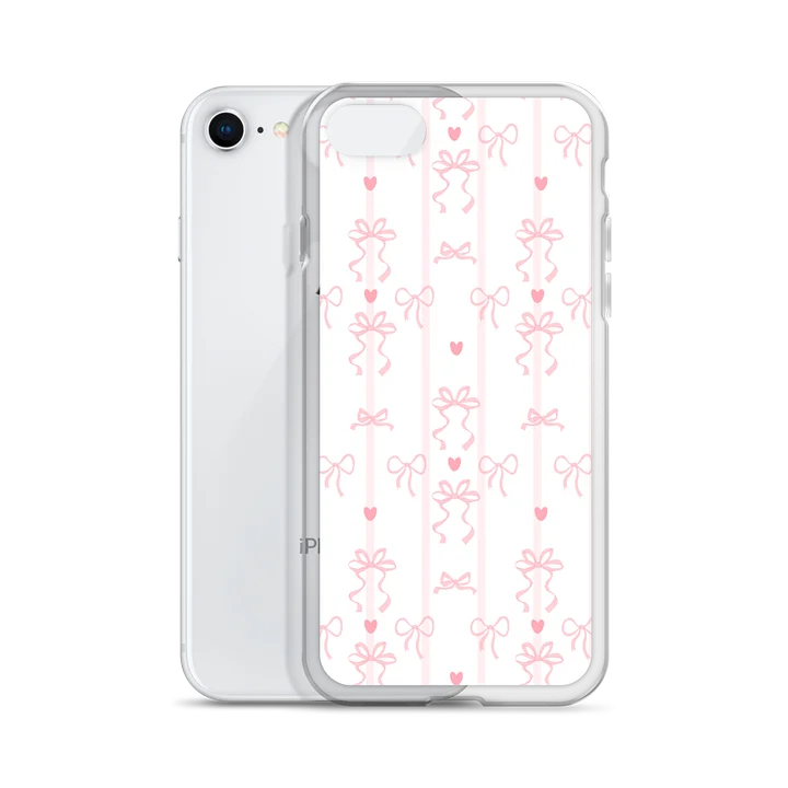 Hand-Drawn Pink Bows Clear iPhone Case product image (55)