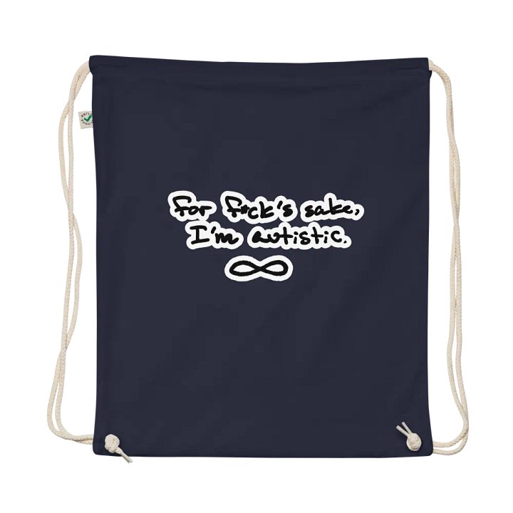 FFS, I'm autistic. (bubble design) cotton drawstring bag product image (1)