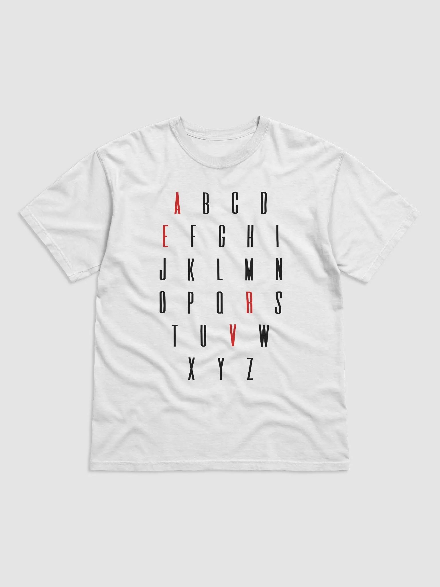 ALPHABET TEE WHITE + FREE SHIPPING product image (1)