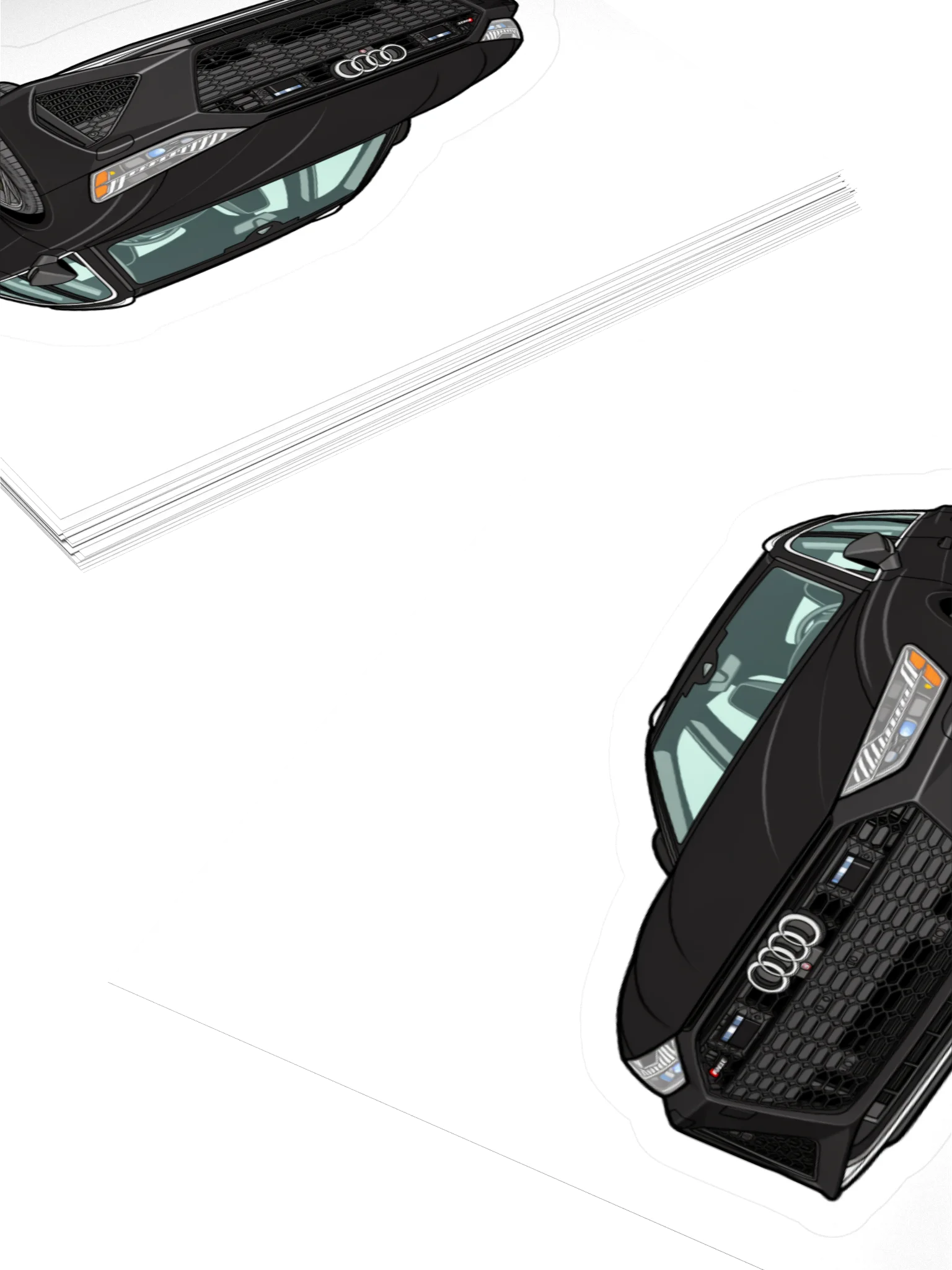 Black Audi RS6 Avant Sticker (Retro, Sketch, Silhouette) product image (12)