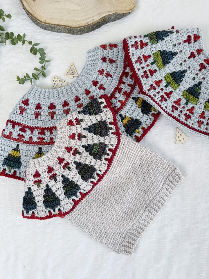Twinkling Trees Mosaic Crochet Sweater for Babies & Children (0–10 Years) product image (2)