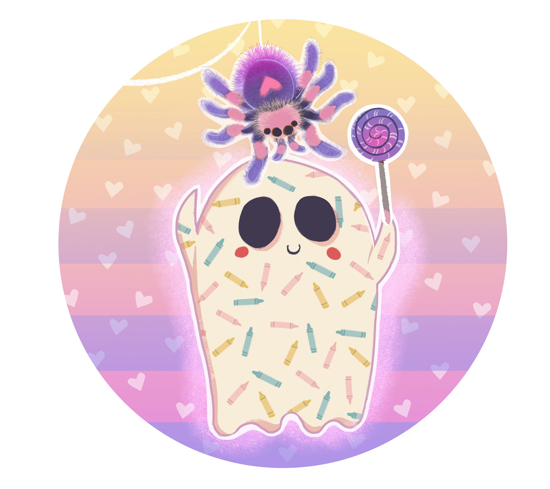 Pastel Little Ghost & Pet Spider - T-Shirt product image (2)