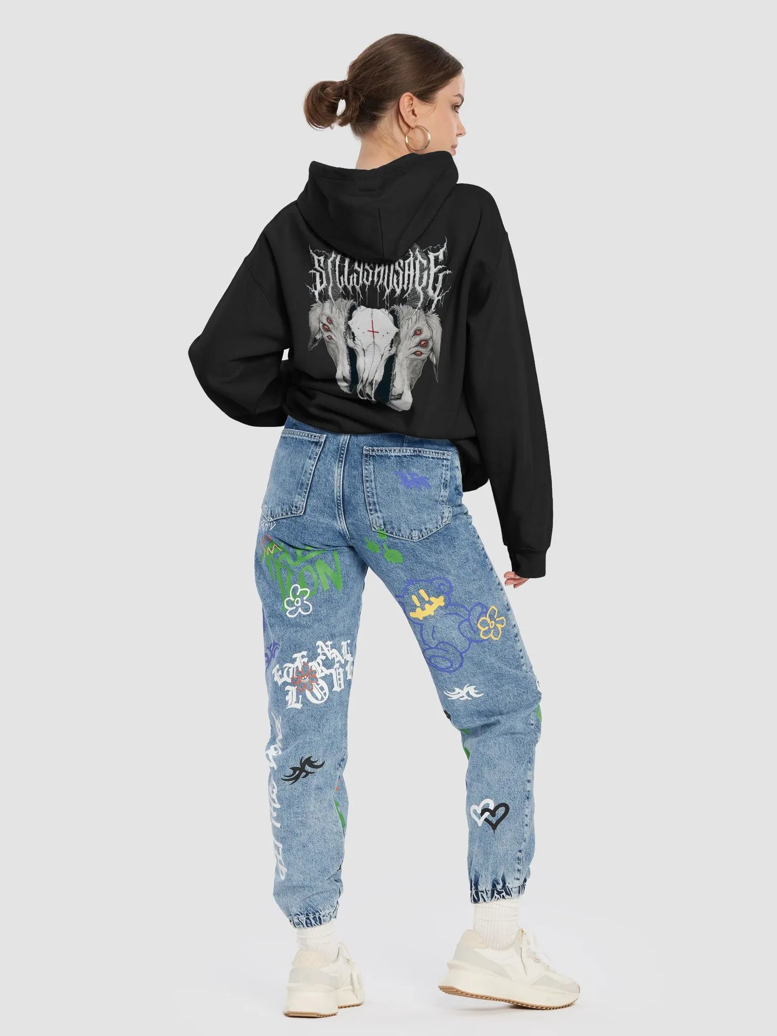 Sillysau5age Deathmetal Hoodie (White) product image (9)