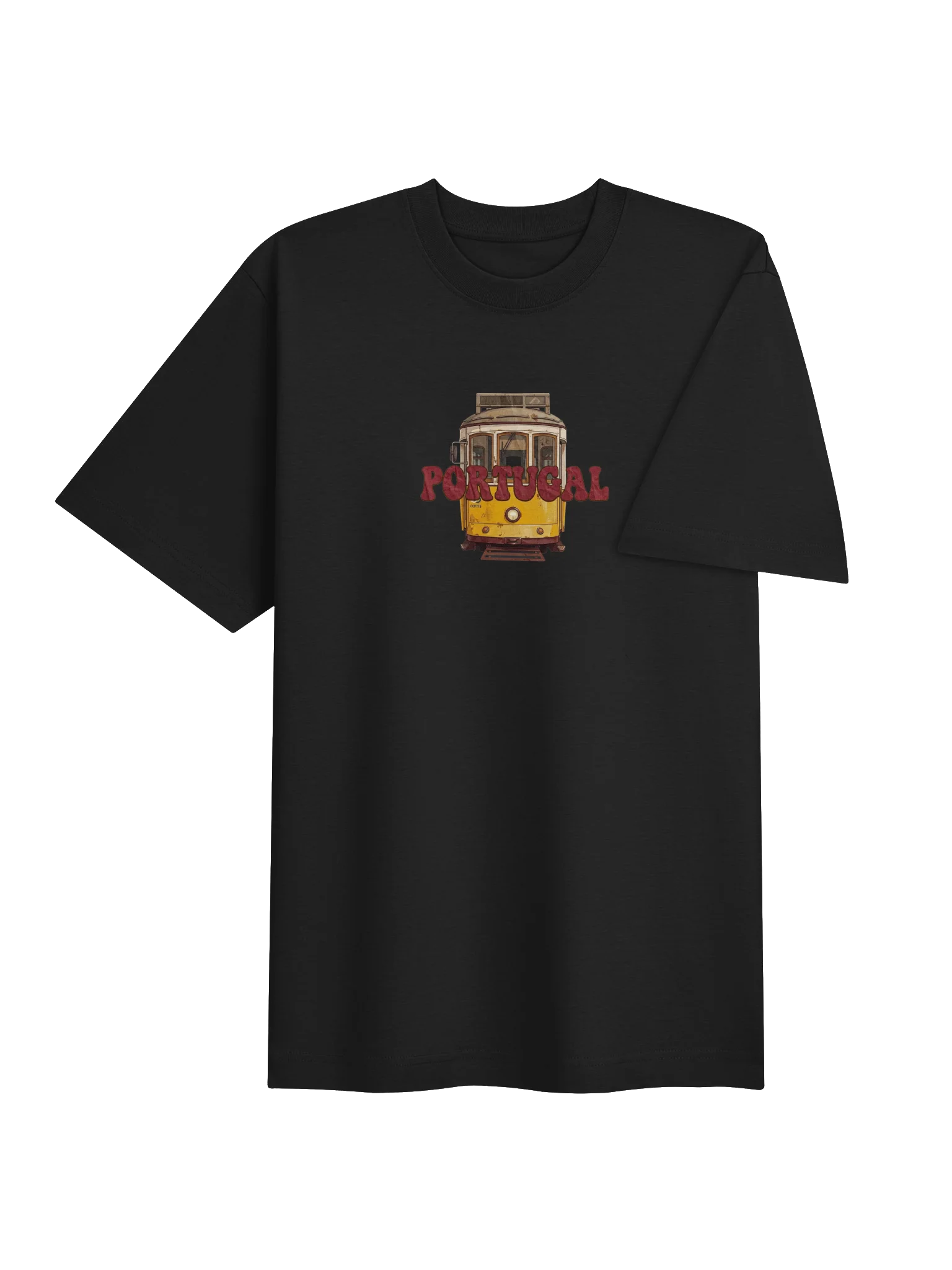Portugal Lisbon Tram Heavyweight T-Shirt – Vintage Travel Tee product image (2)