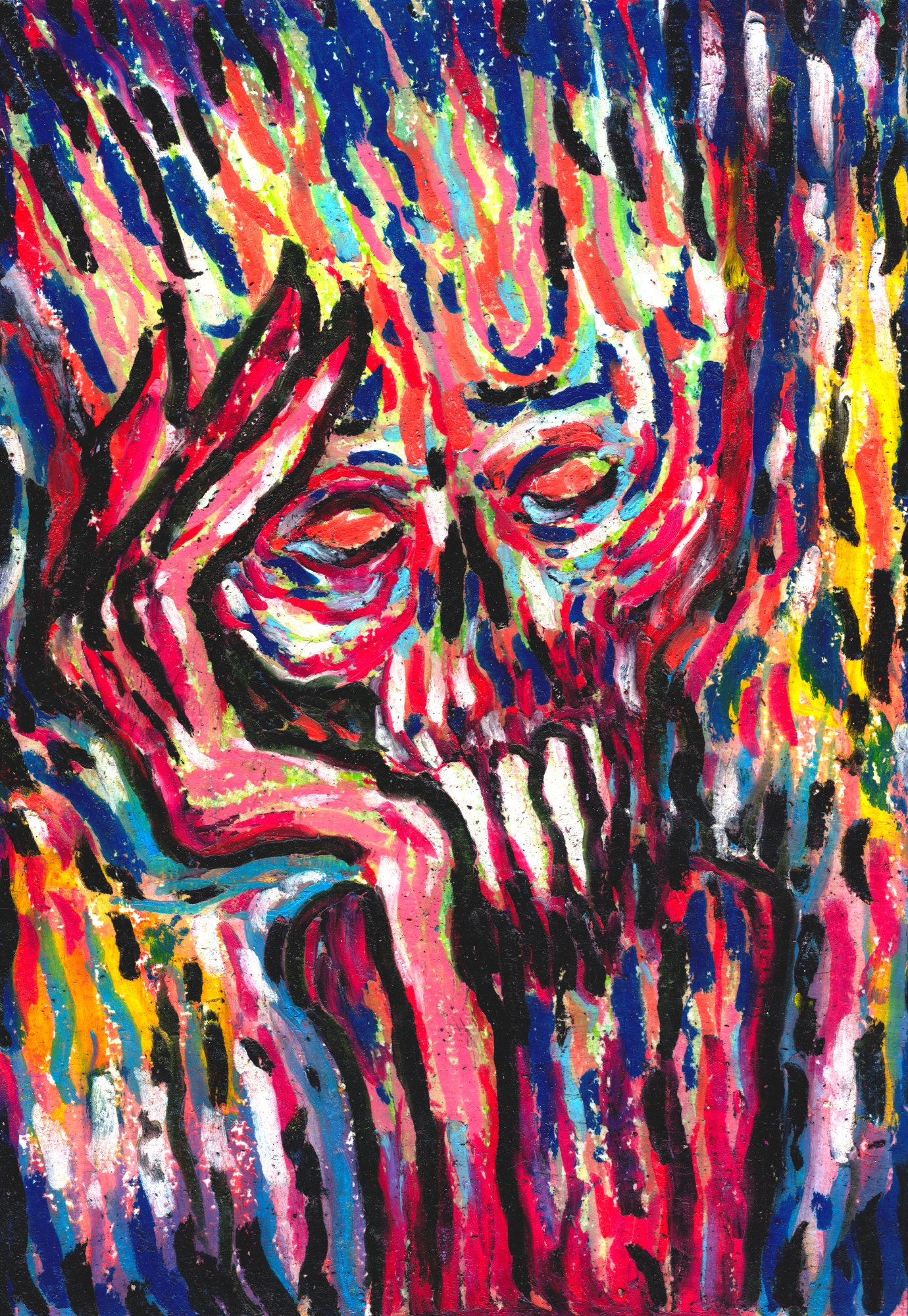 Wandering — Surreal Fantasy Monster Oil Pastel Art Print product image (1)