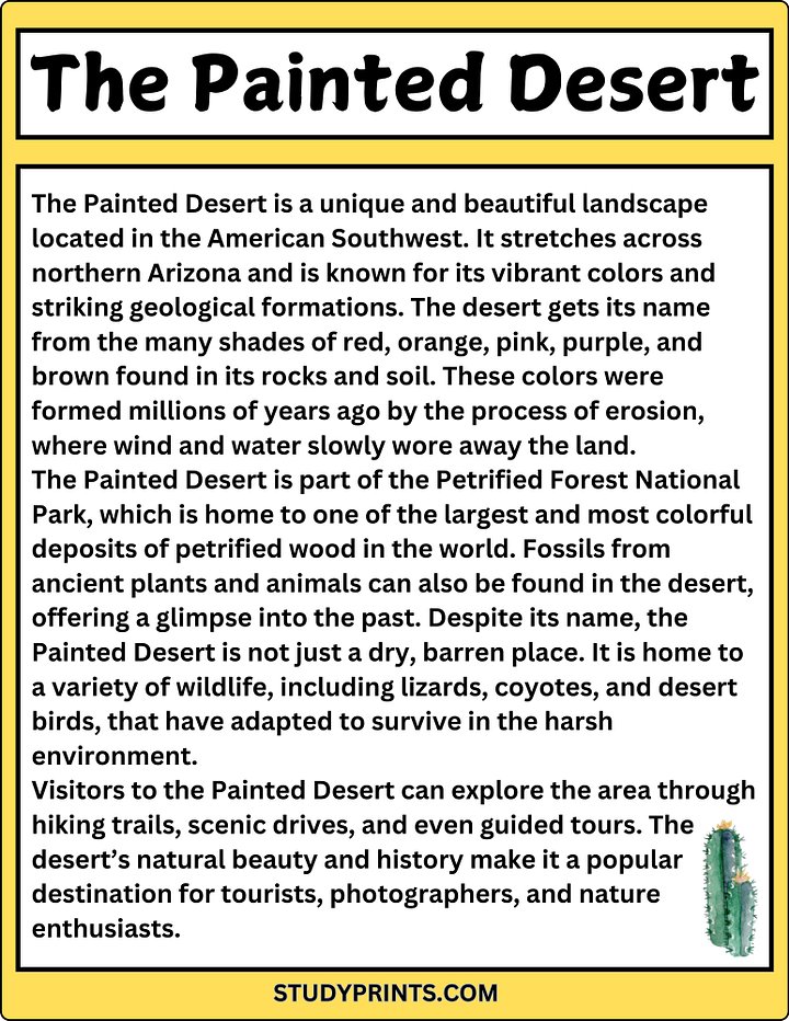 The Painted Desert Reading Comprehension Worksheet product image (2)