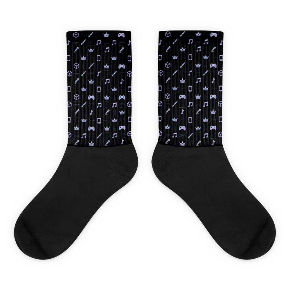 TwinVerse77 Power-Up Socks — TV77 Neon Gaming Crew Socks | Twin Universe Streetwear product image (1)