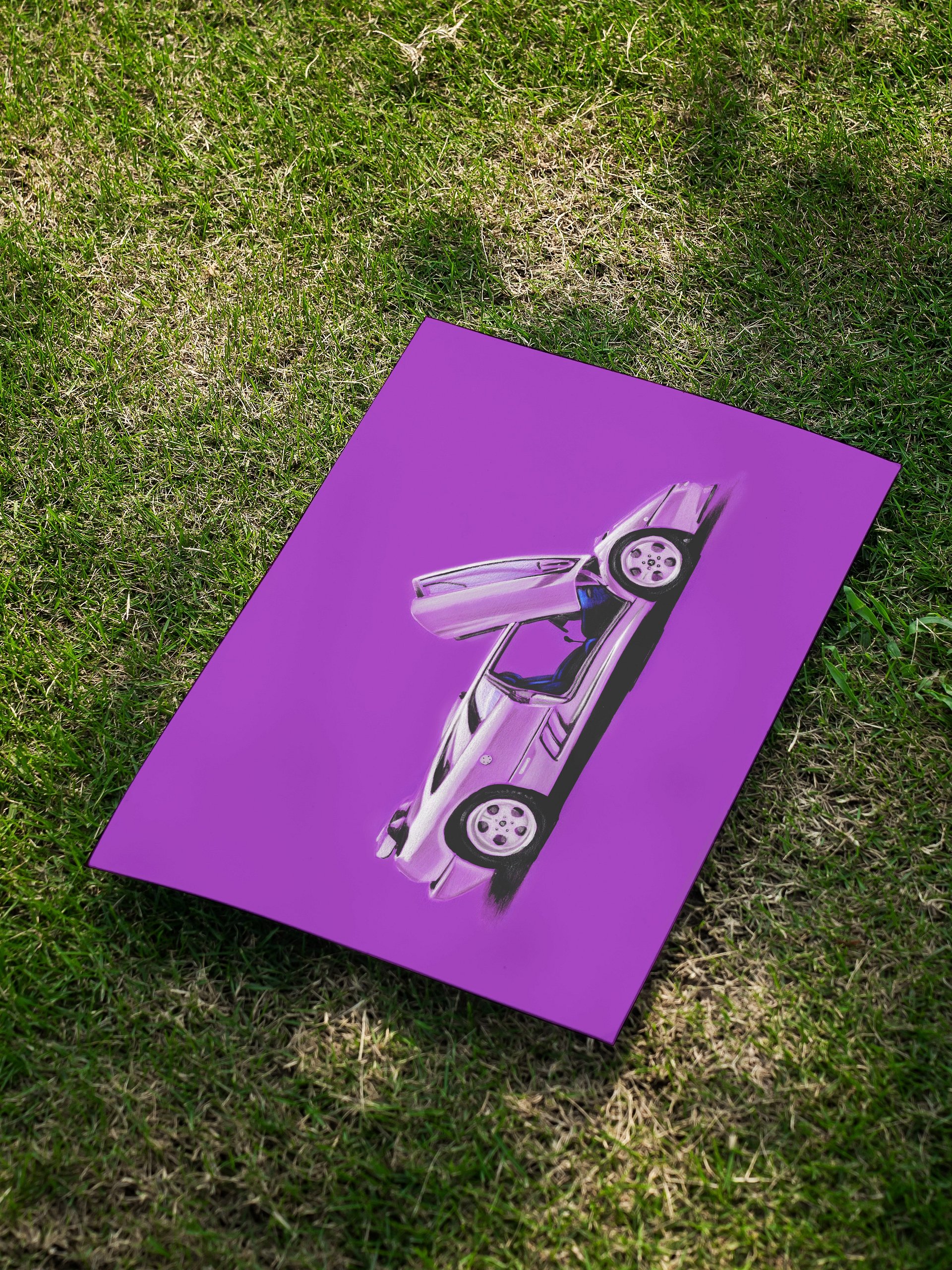 Purple Lamborghini Diablo - A3 print product image (3)