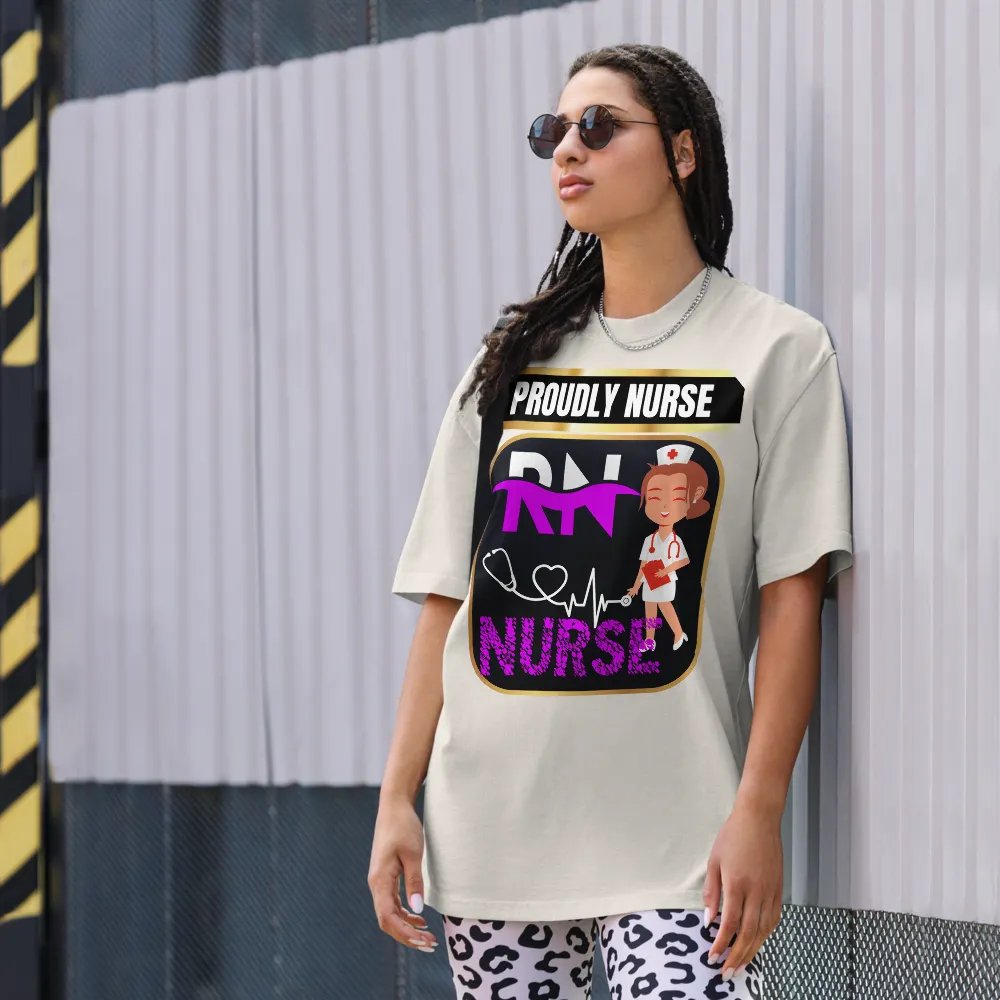 Proudly Nurse Oversized Faded T-Shirt product image (36)