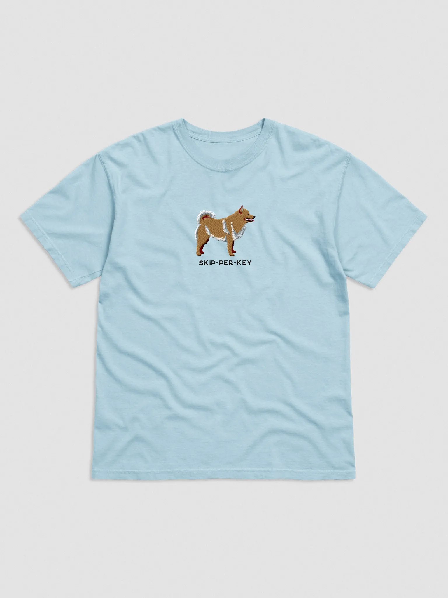 Skip-Per-Key T-Shirt(Embroidered) of a Schipperke(Tan) product image (4)