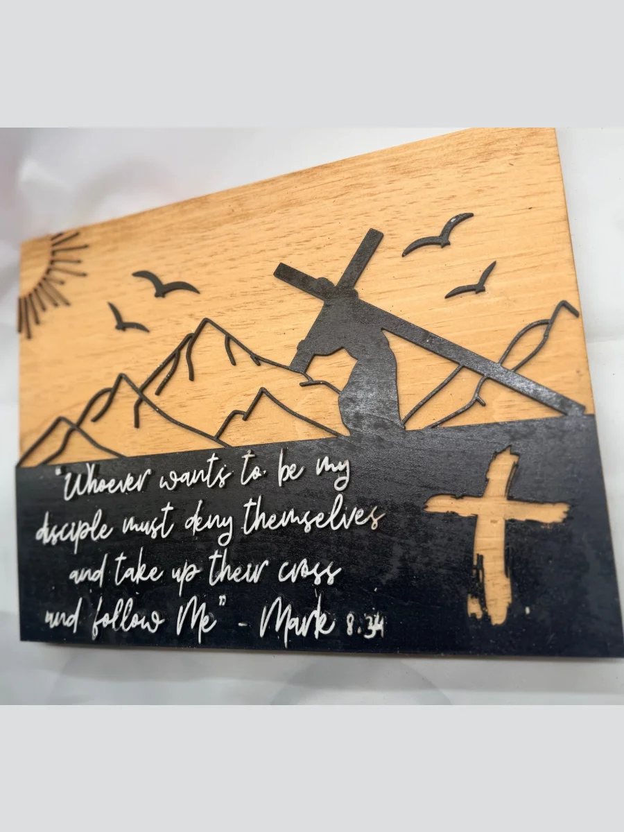 Christian-Faith Wood Sign - Mark 8:34 product image (2)