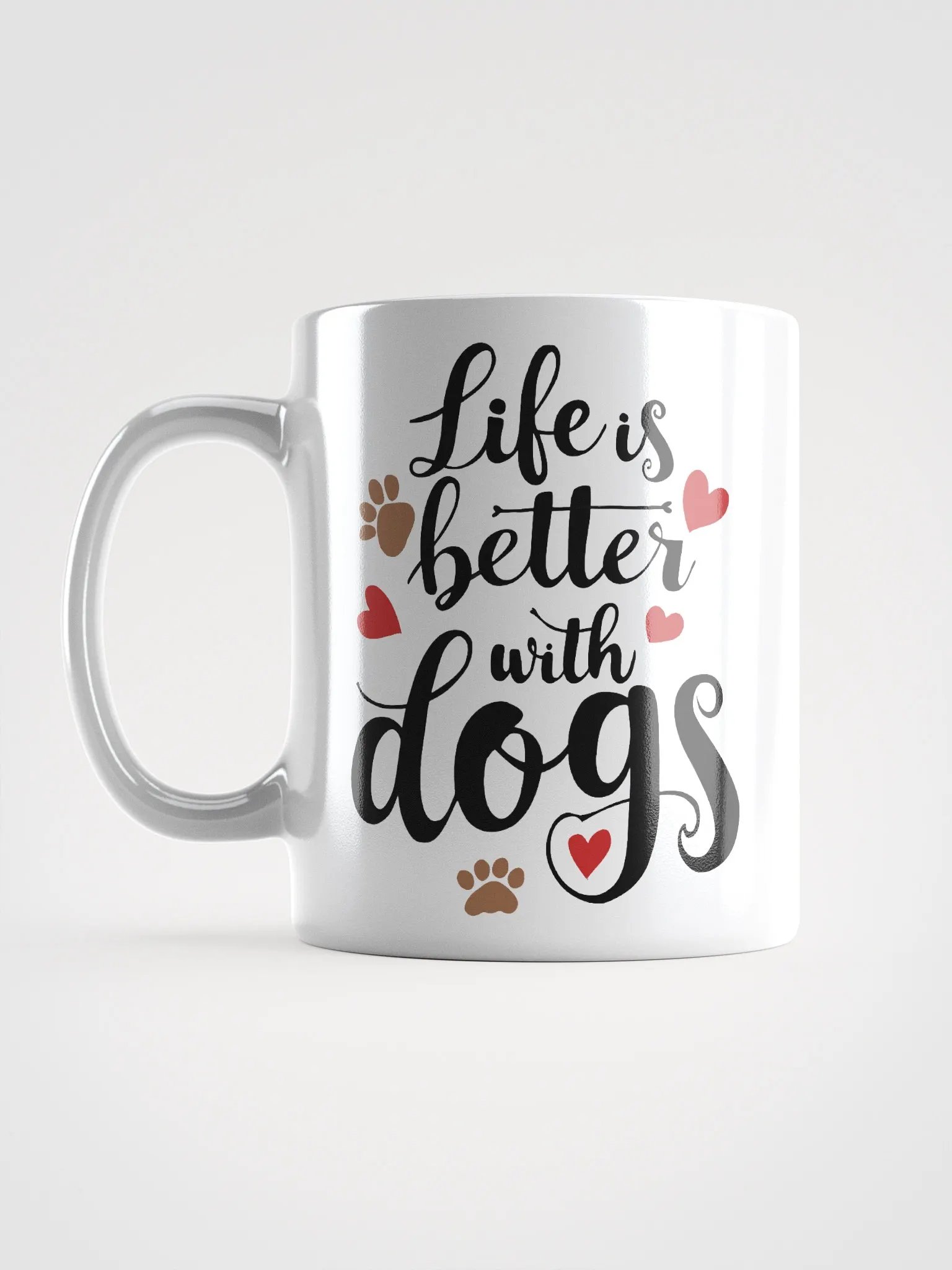 Life is Better with Dogs, black letter on White Mug product image (17)