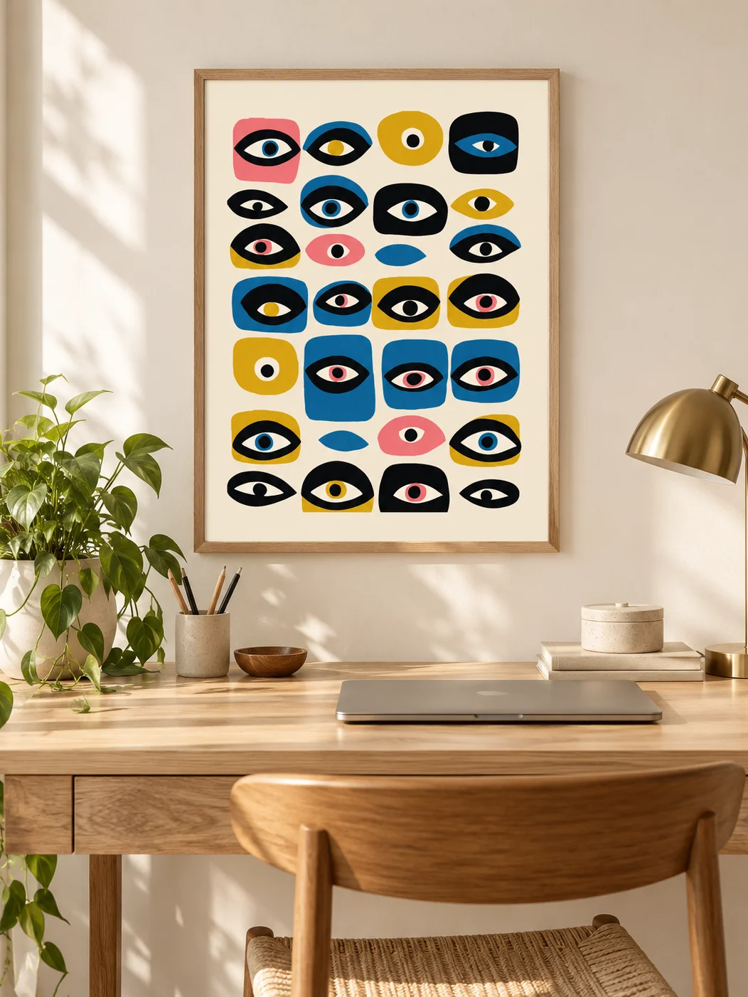 Abstract Eye Wall Art Mid Century Modern Geometric Poster Colorful Retro Printable Download Eclectic Bauhaus Decor product image (4)