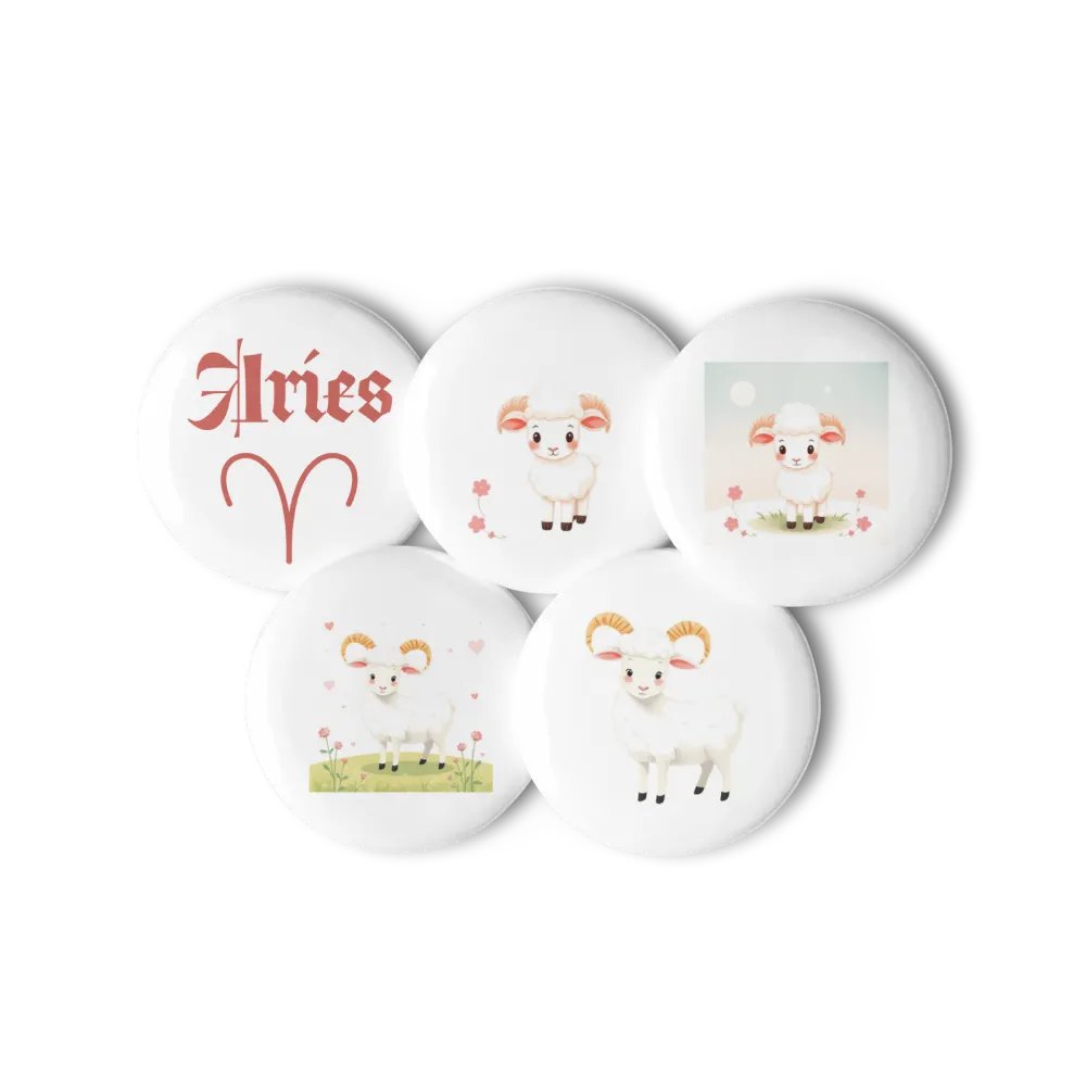 Fluffy Sheep Pin Button Set product image (2)