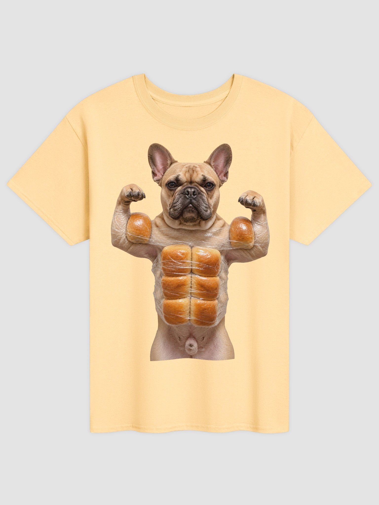 Bread Abs Gym French Bulldog Funny Workout Shirt - Six Pack Bread Rolls Dog Meme Tee product image (1)
