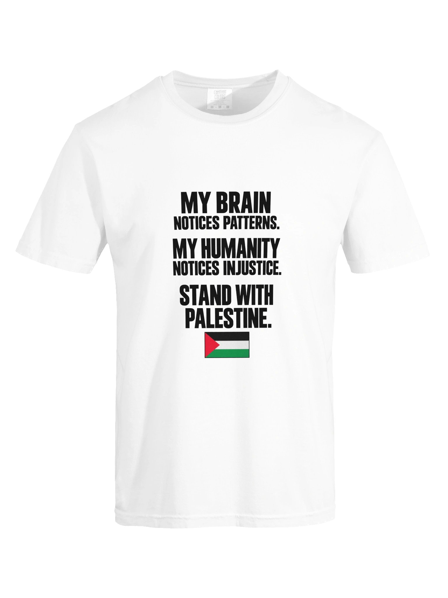 My Brain Notices Patterns, My Humanity Notices Injustice T-Shirt white🇵🇸 product image (5)