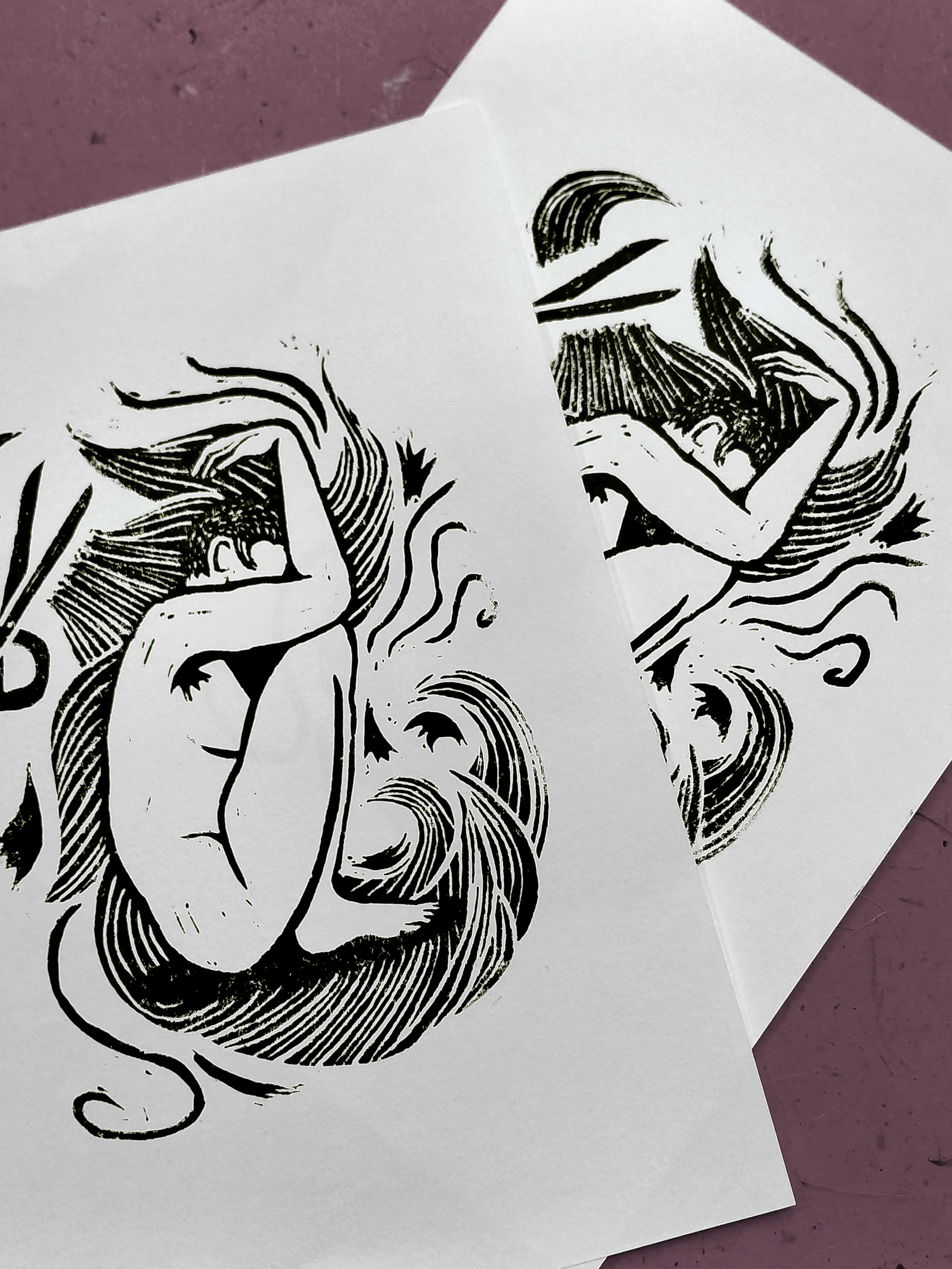 HAIR CUT Lino Print product image (2)