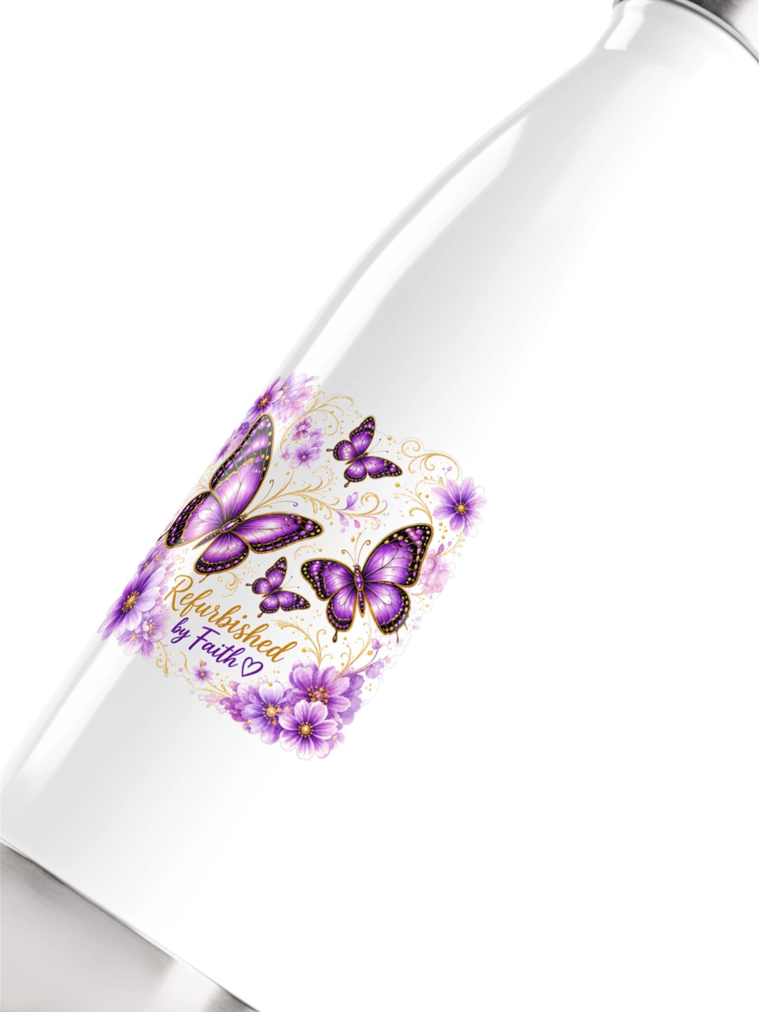 White Butterfly Floral Insulated Bottle product image (5)