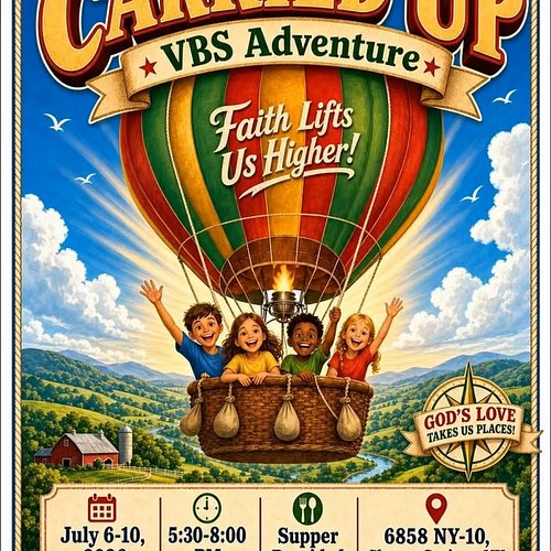 🎈 TONIGHT! Carried Up VBS lifts off at 5:30 PM at Sharon Reformed Church. Five nights of Bible adventure, games, music, and F...