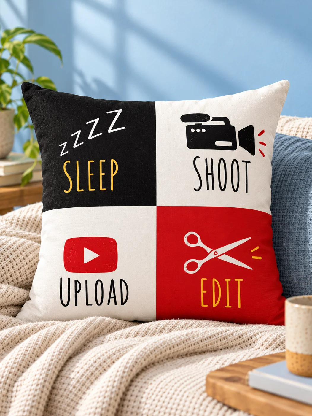 Sleep, Shoot, Upload, Edit Pillow product image (1)