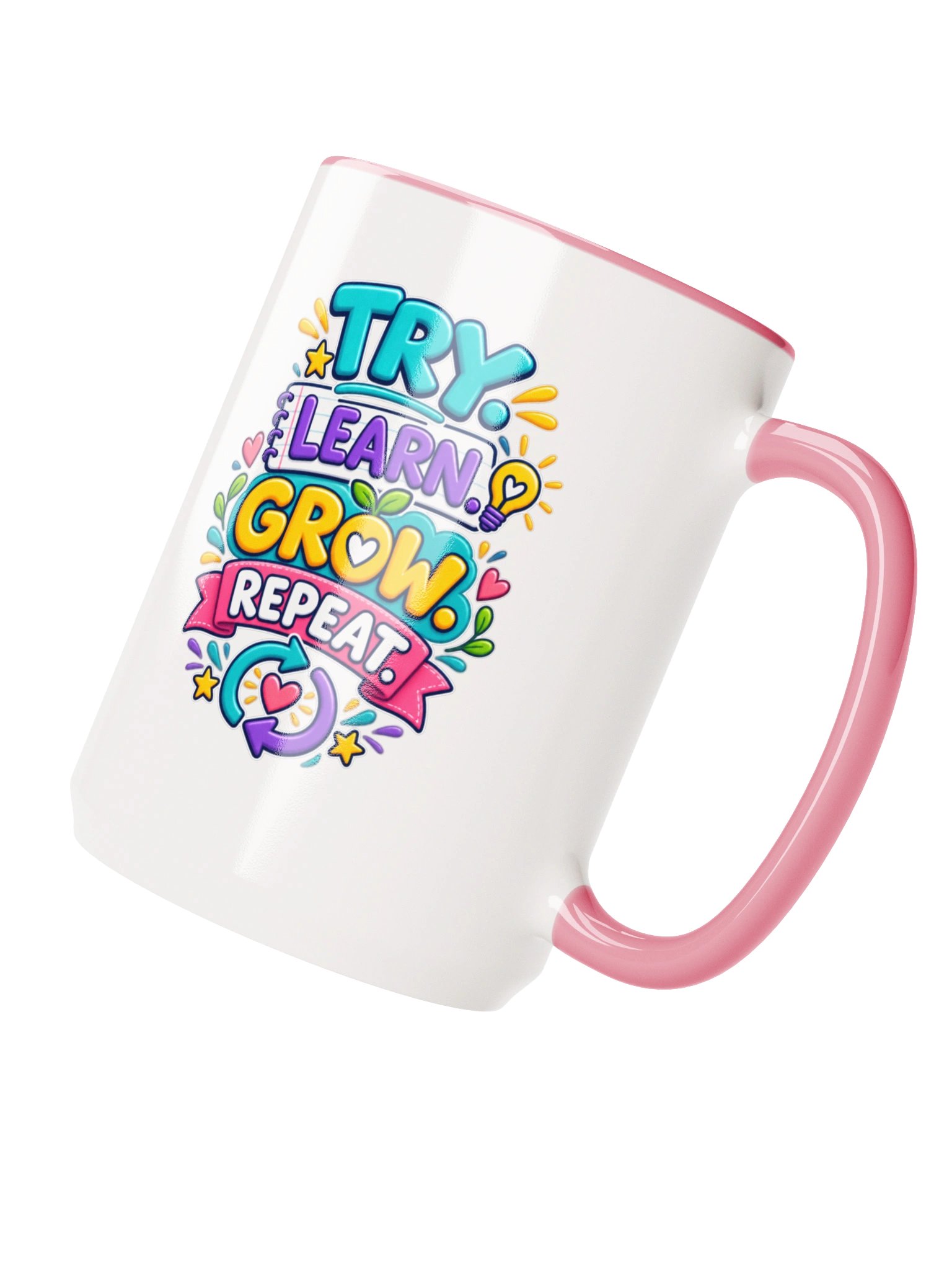 15 oz. Inspirational Mug - Try. Learn. Grow. Repeat product image (3)