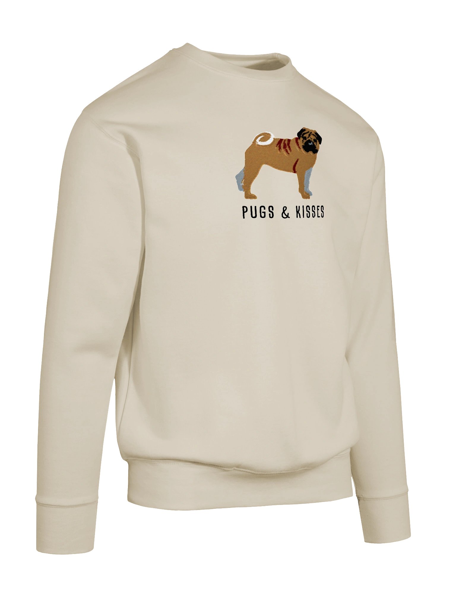 Pugs and Kisses Sweatshirt (Embroidered) of a Pug(Fawn) product image (10)