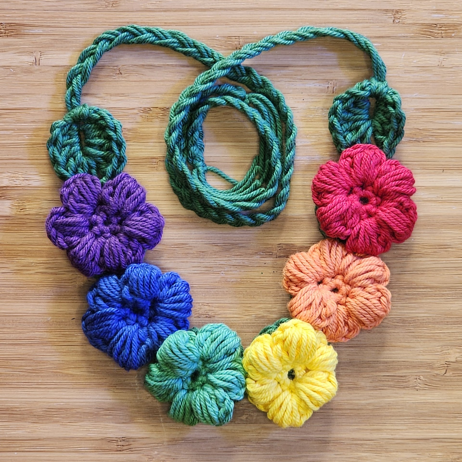Crochet Pride Daisy Chain Headband: Handmade Cotton Festival Accessory product image (1)