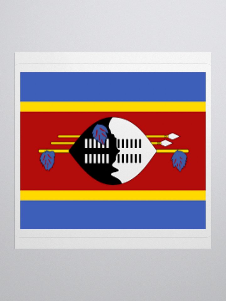 Eswatini Flag Sticker | Shield and Spears Design | Durable Vinyl | 3 Sizes product image (3)