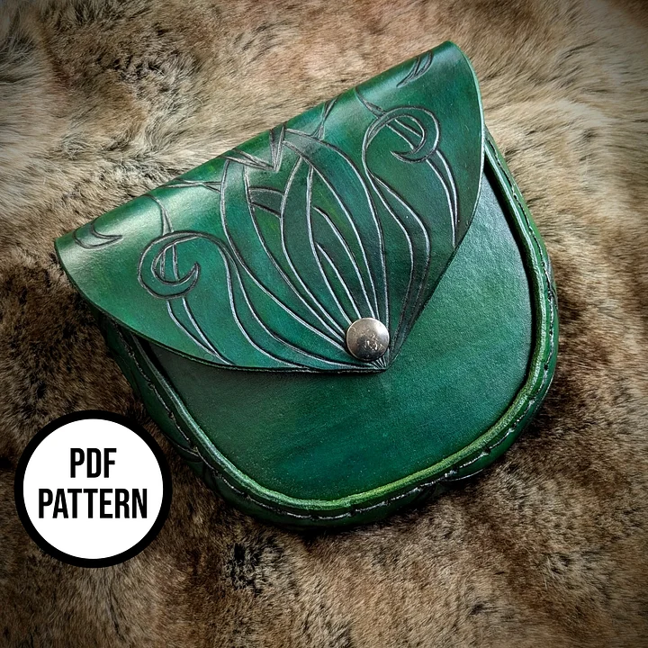 Elven Belt Pouch - PDF Pattern for Leather Craft product image (1)
