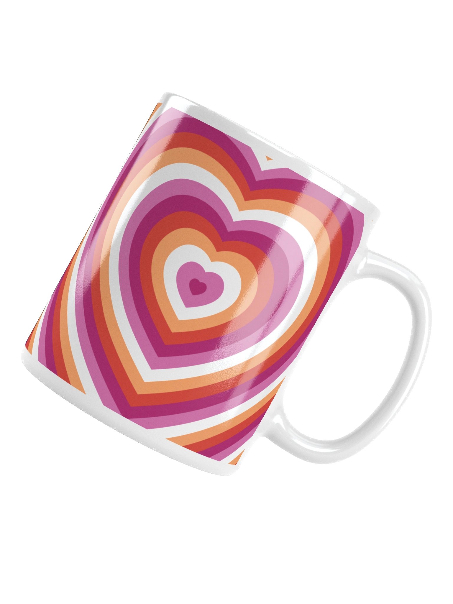 Lesbian Pride Hearts Mug (Left-handed) product image (5)