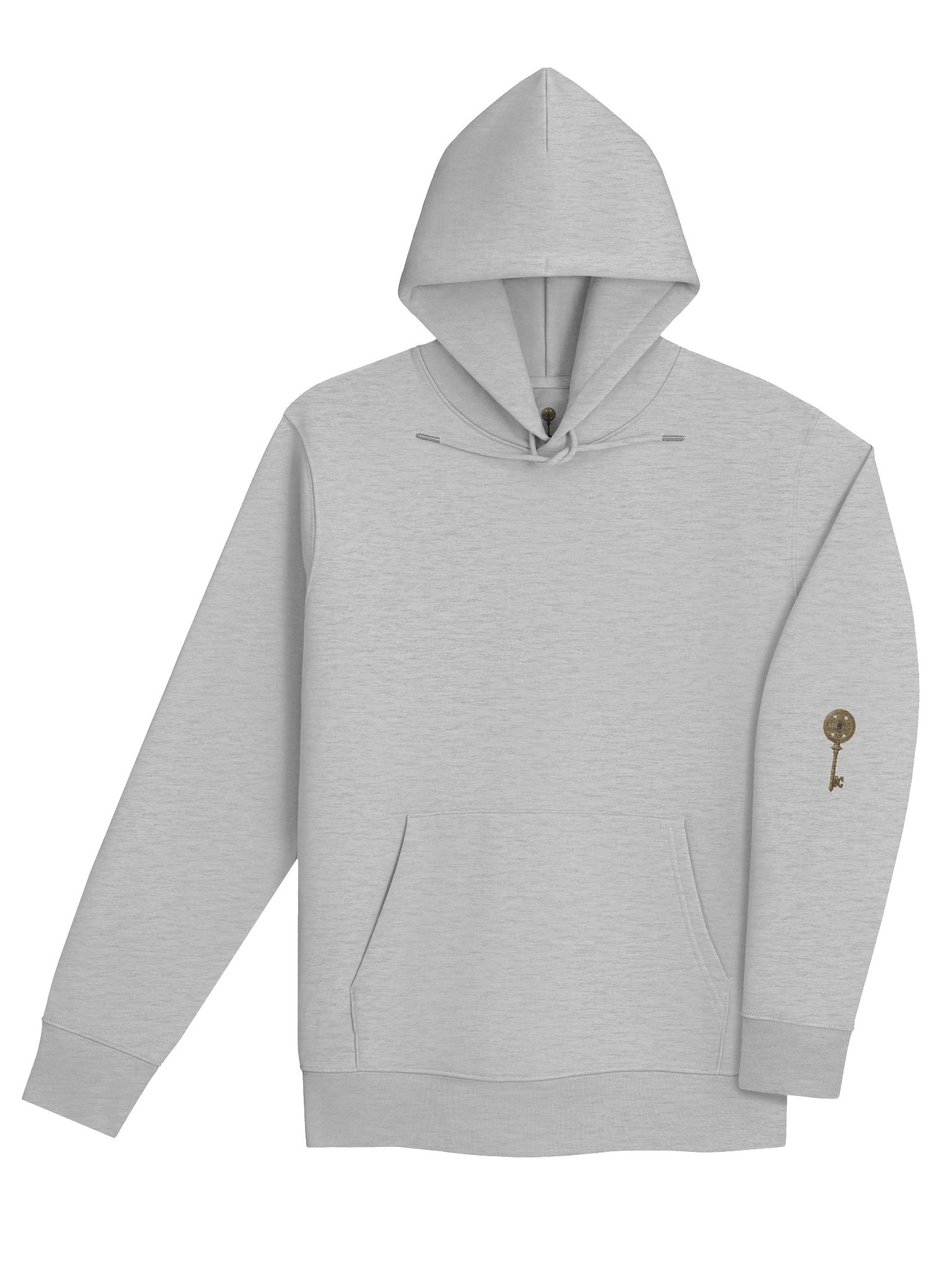 The Gatekeeper’s Key – Heather Grey Reverse Arm Edition (Back + Left Sleeve Print) | Organic Hoodie product image (4)