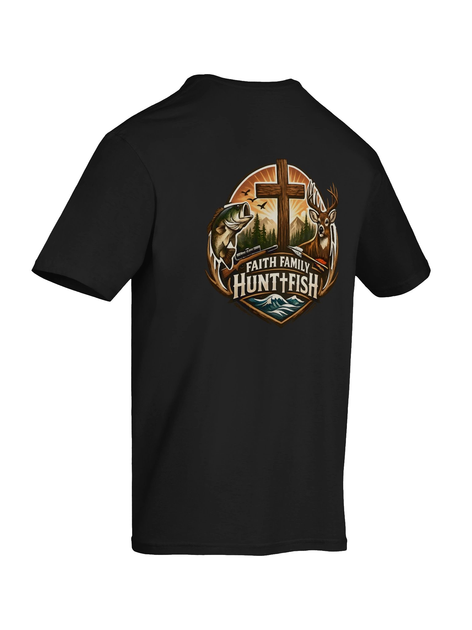 Faith Family Hunt Fish Emblem Tee product image (12)