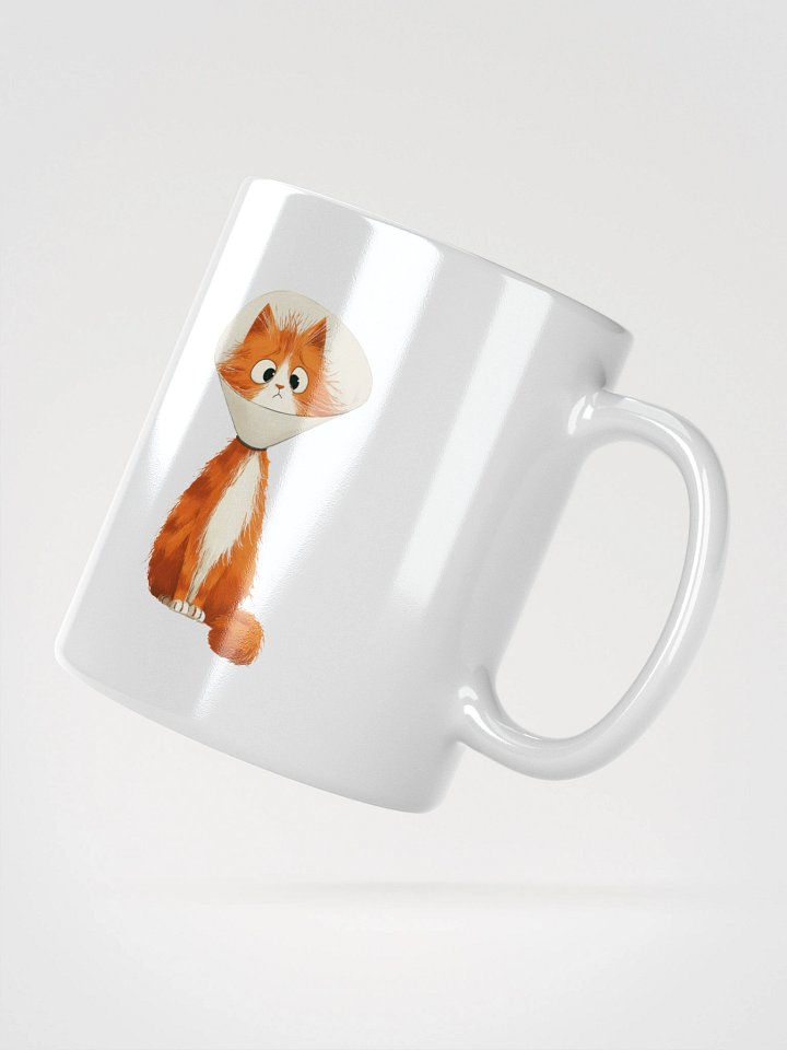 Cute Funny Orange and White Calico Cat Wearing a Vet's Cone Around it's Neck product image (5)