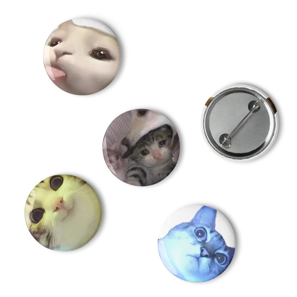Set of Pin Buttons: Meme Cats 40 product image (6)