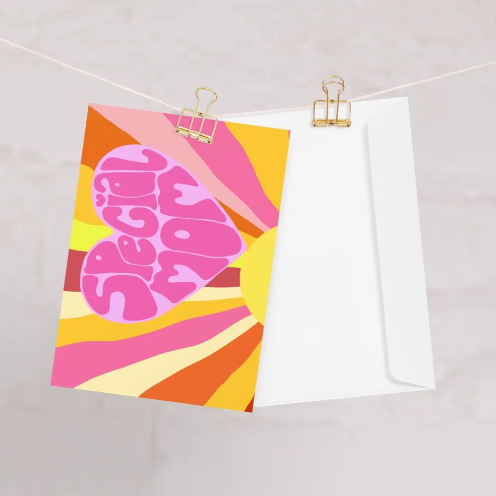 Special Mom pink retro landscape greetings card product image (12)