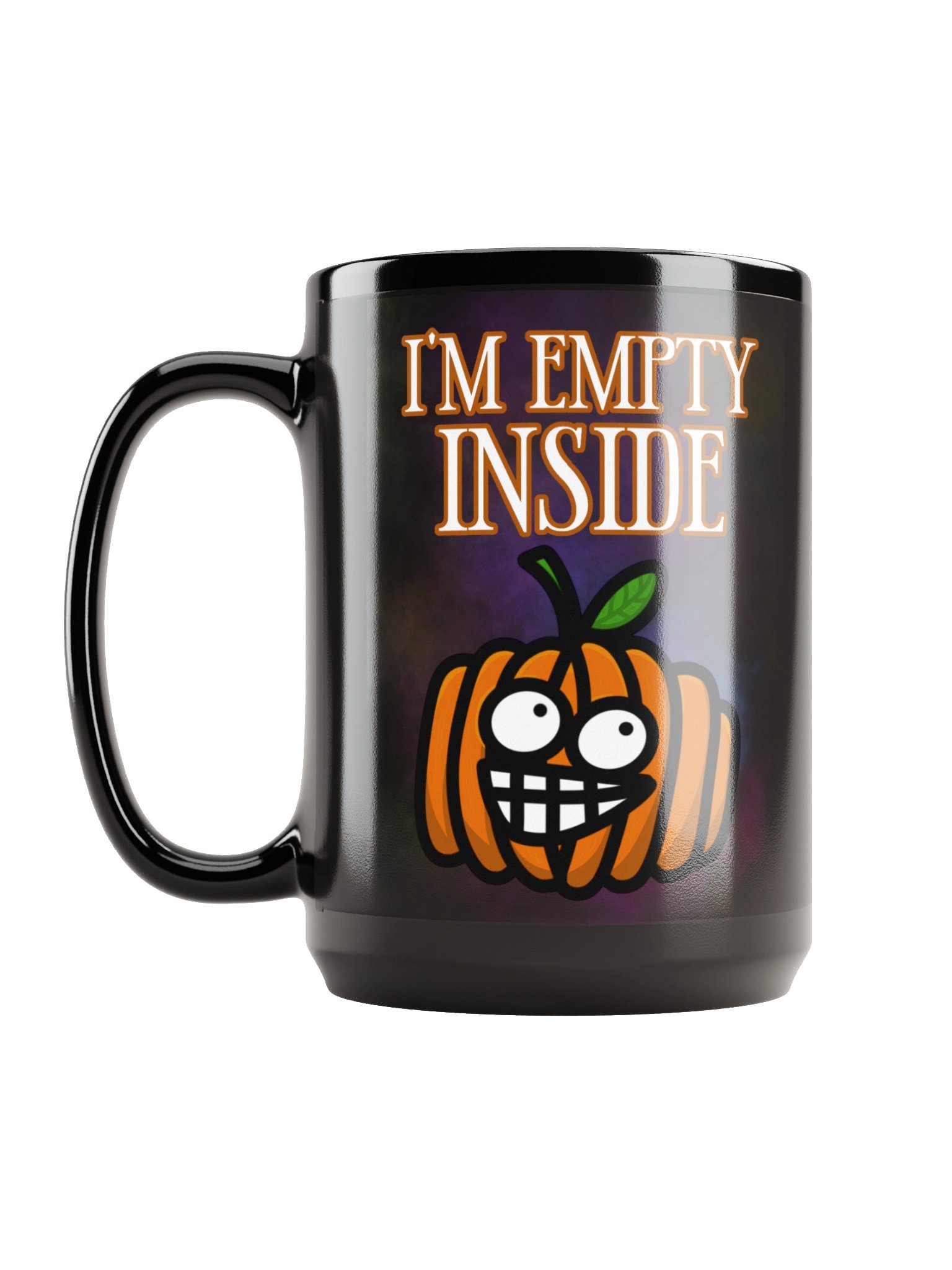 Empty Inside Hehe Pumpkin Black Mug (15oz) product image (3)