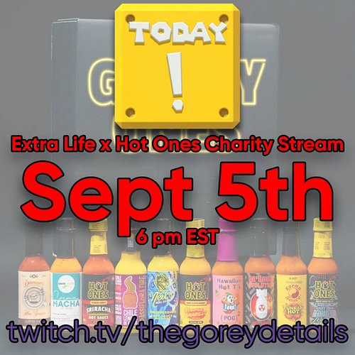 Tonight is the night we take on the @HotOnes Wings of Death for kids in the @CMNstl through @ExtraLife4kids!
🥵🔥🍗

Tune in at ...