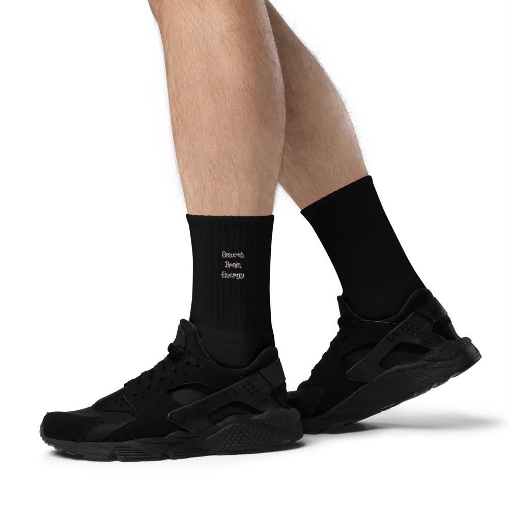 Smooth Brain Energy Embroidered Crew Socks product image (5)