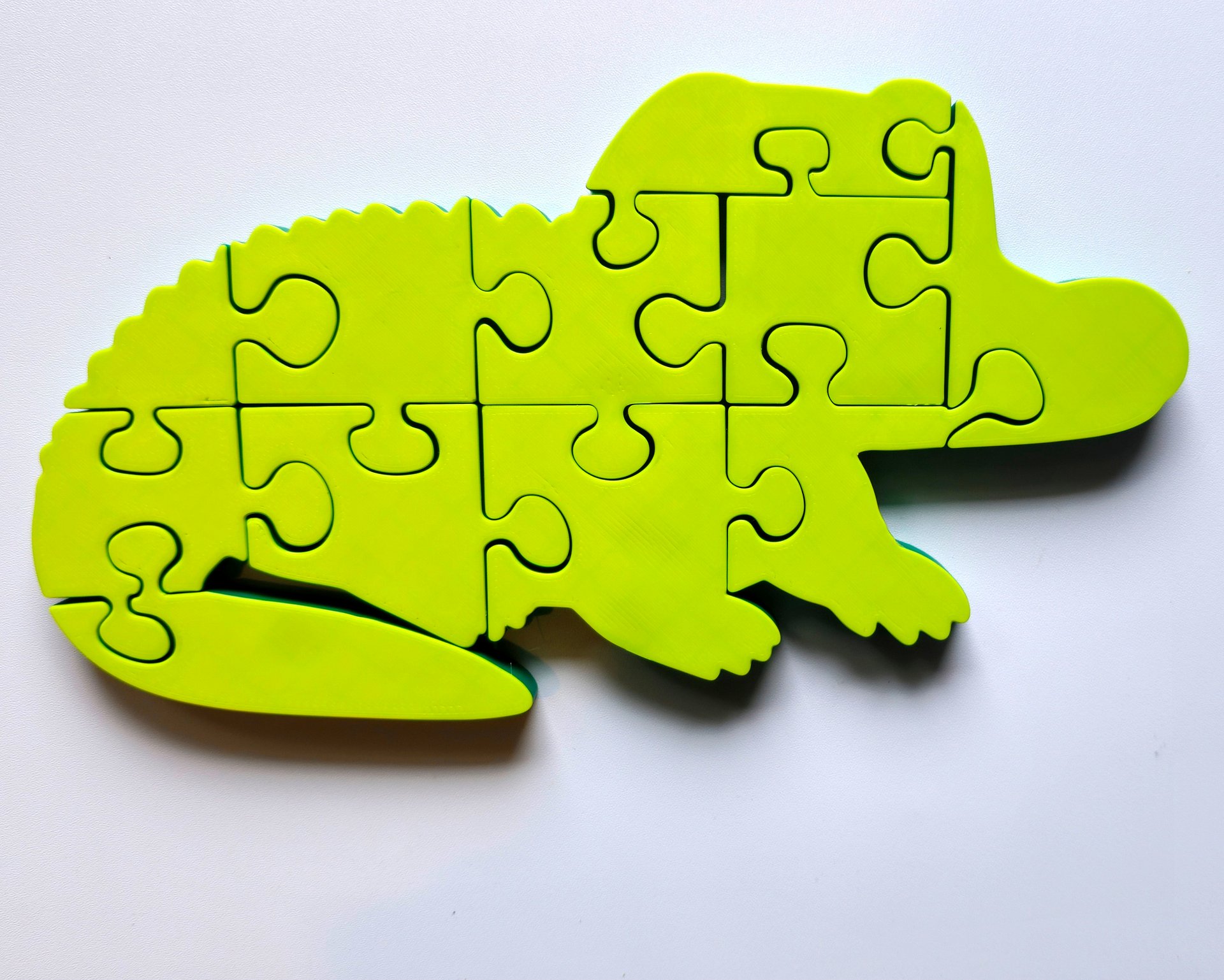 Alligator Jigsaw Puzzle, 3D-Printed Chunky Educational Toy, Toddler & Preschool Learning, Screen-Free Play product image (2)