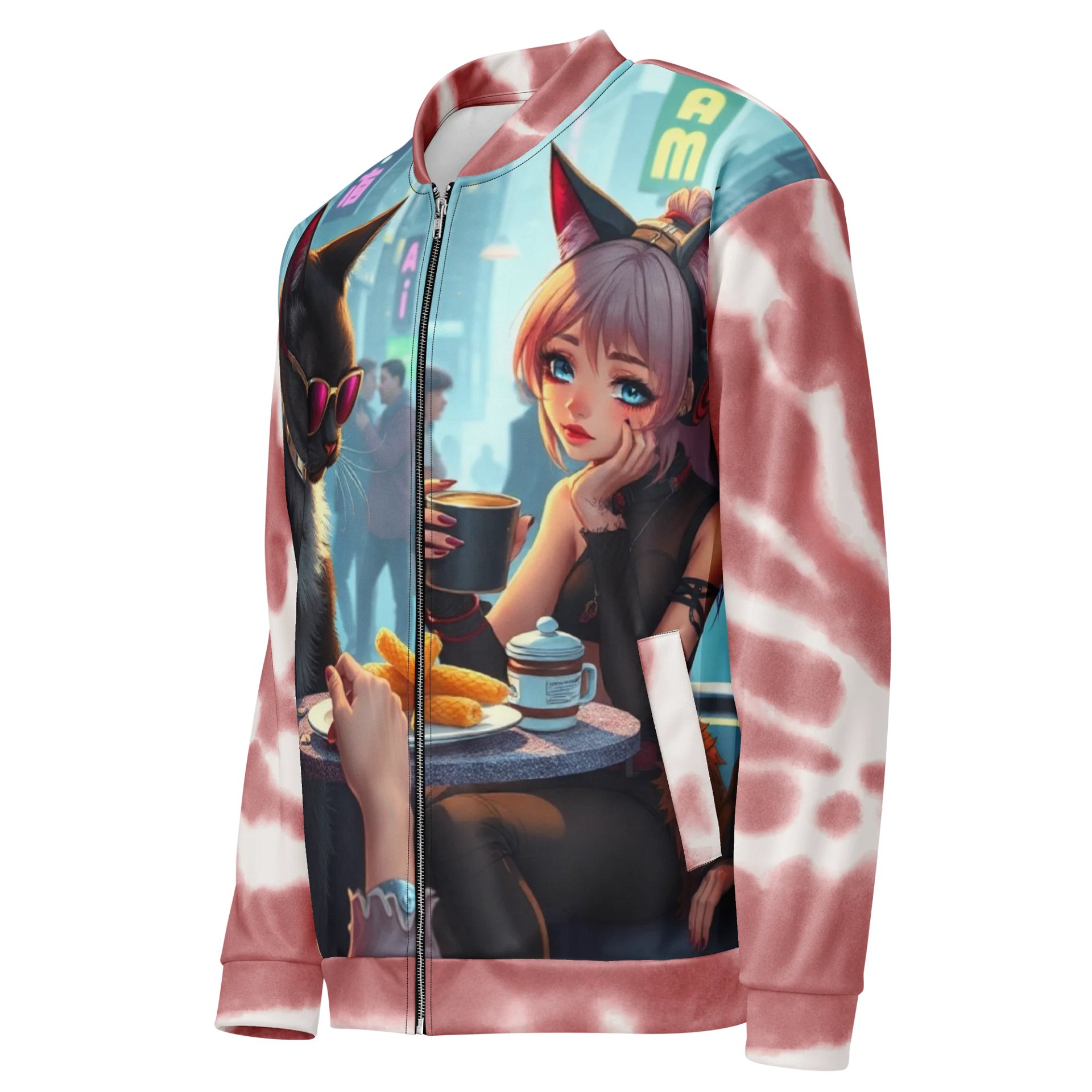 Bomber Jacket-Neon Night: Goth & Cosplay Café Vibes product image (3)