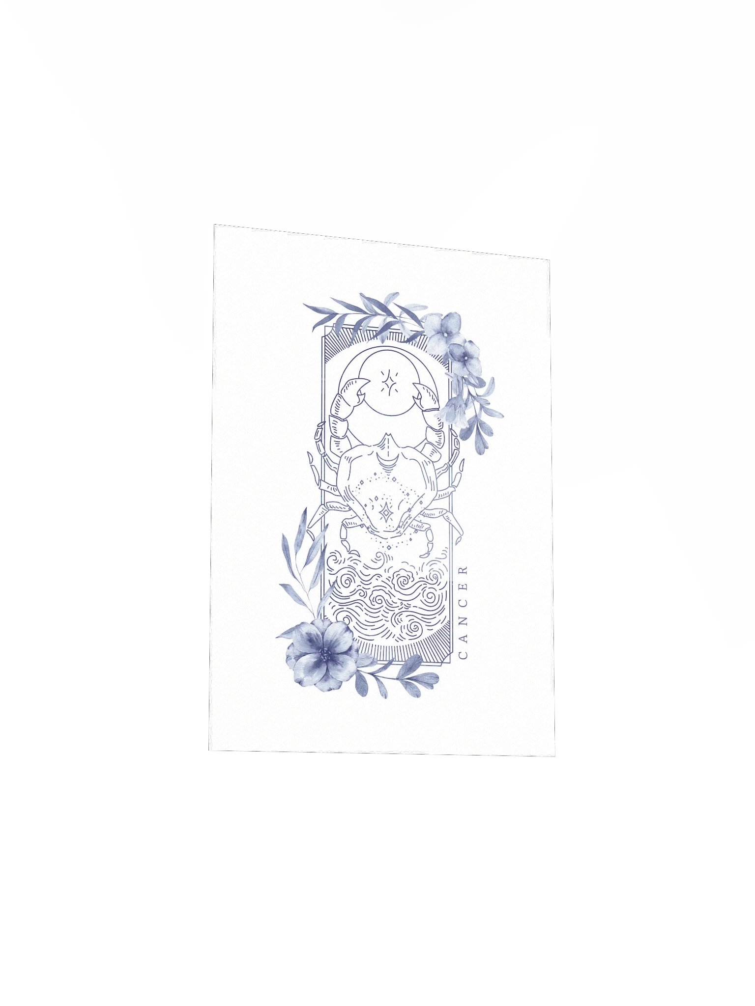 Cancer Blue Line Art Zodiac Print product image (6)