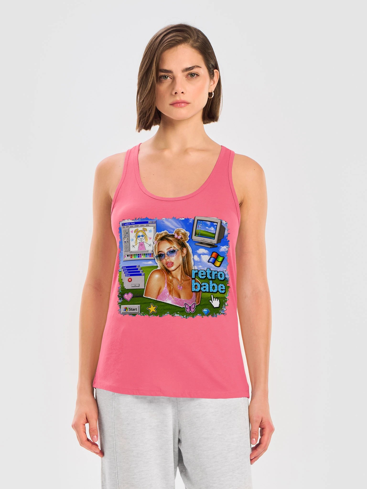 Retro Babe Windows Collage Racerback Tank product image (1)