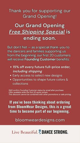 Our Grand Opening Free Shipping Special is ending soon — but we have one more thank-you for those supporting us from the begi...