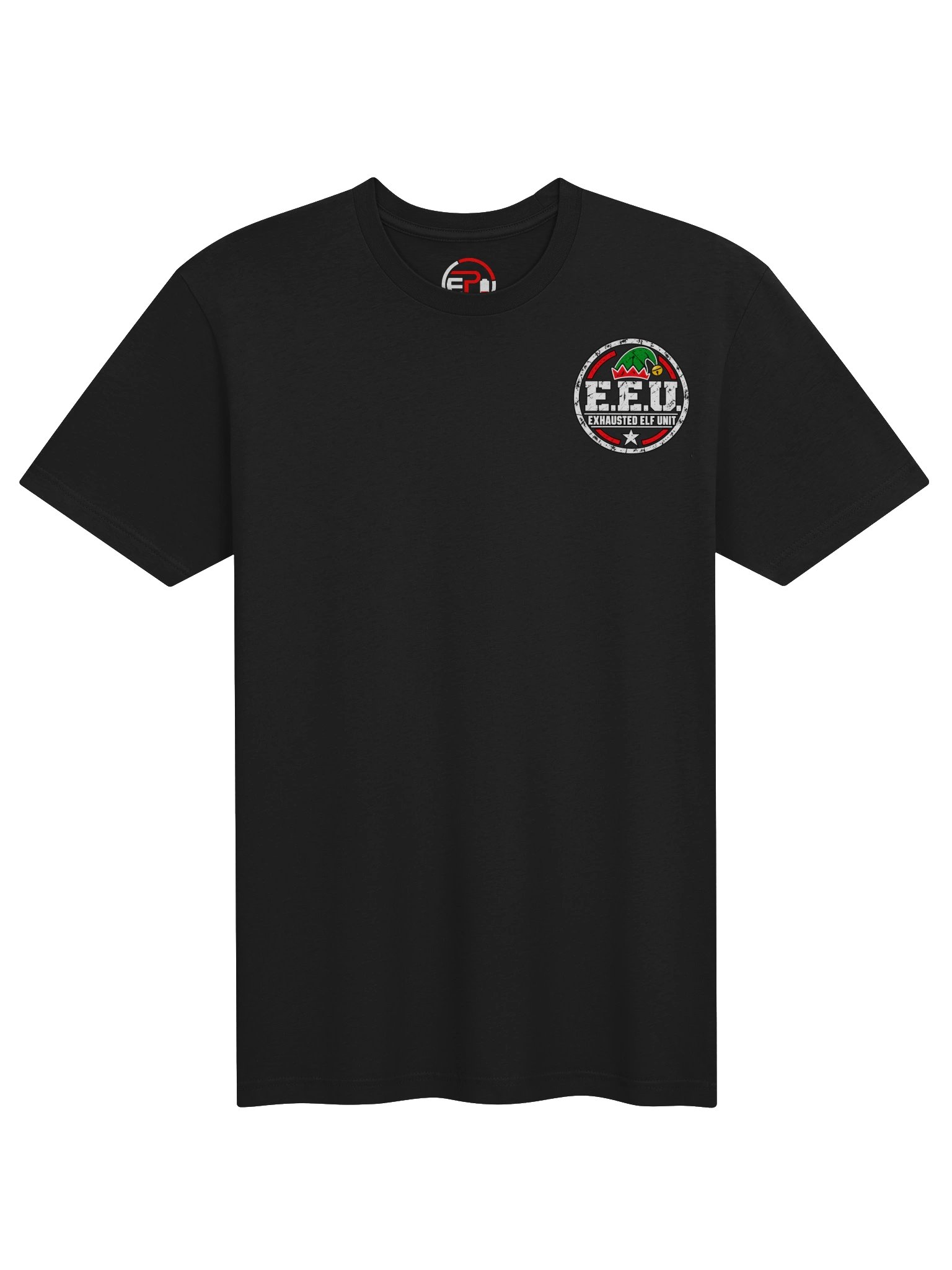 Exhausted Elf Unit Crew Men's Tee | Black product image (1)