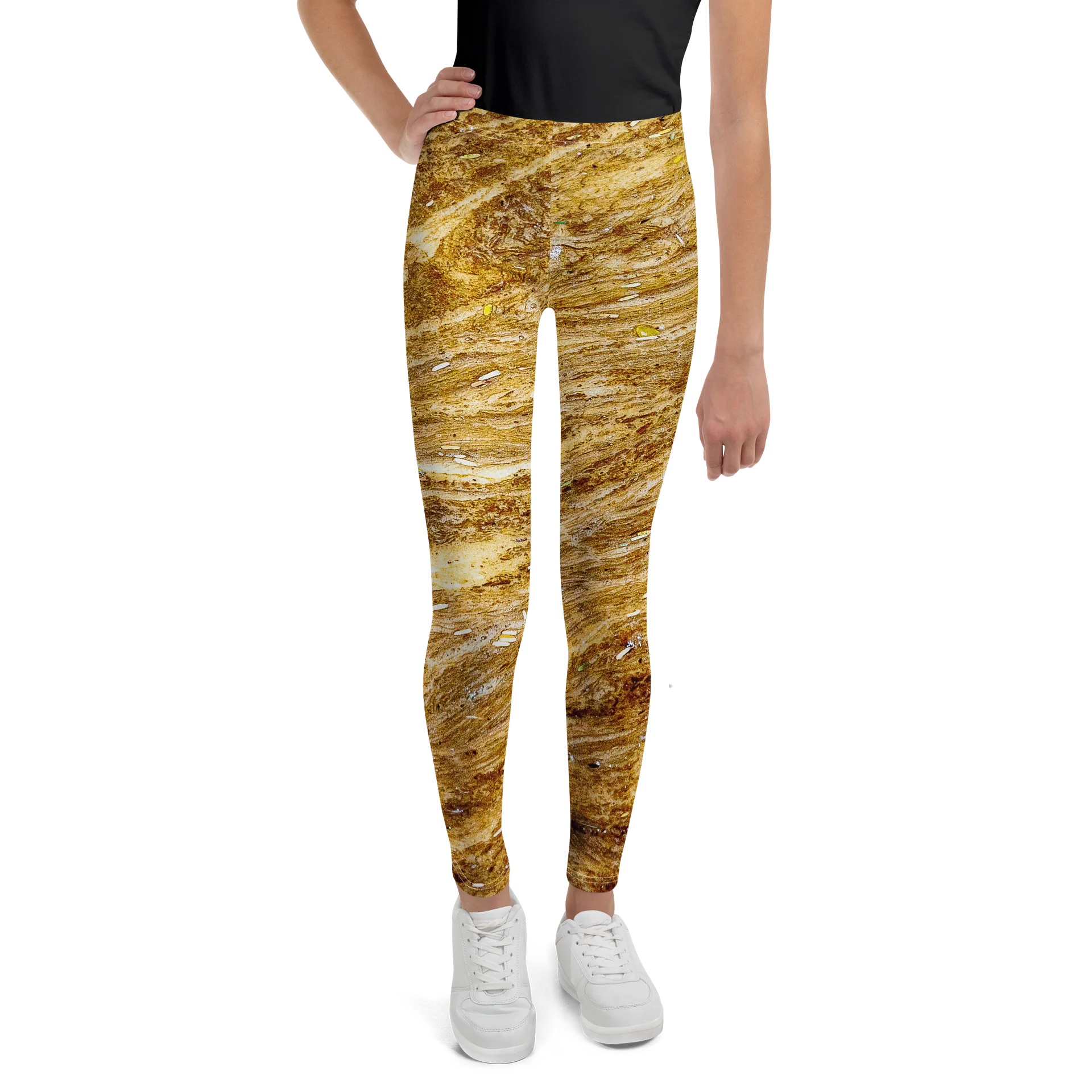Golden Strata All-Over Print Youth Leggings product image (1)